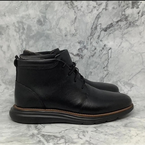 NEW! Cole Haan Men's Grand+ Ultra Chukka Black Lace Up Leather Boots 10 M $220 - Picture 3 of 8